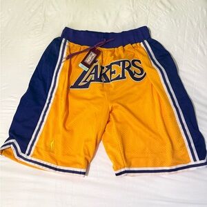 Lakers Yellow and Purple Men's Shorts